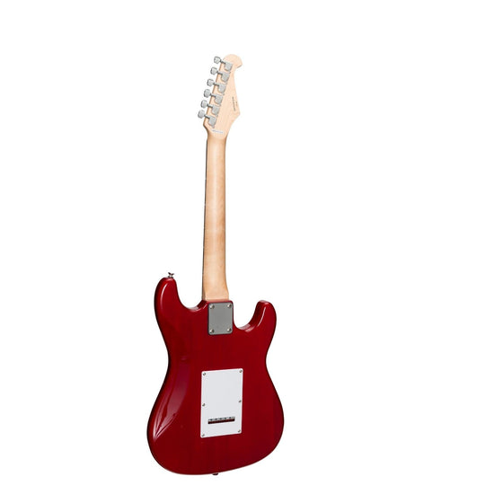 Casino ST-Style Left Handed Short-Scale Electric Guitar and 10 Watt Amplifier Pack (Transparent Wine Red)