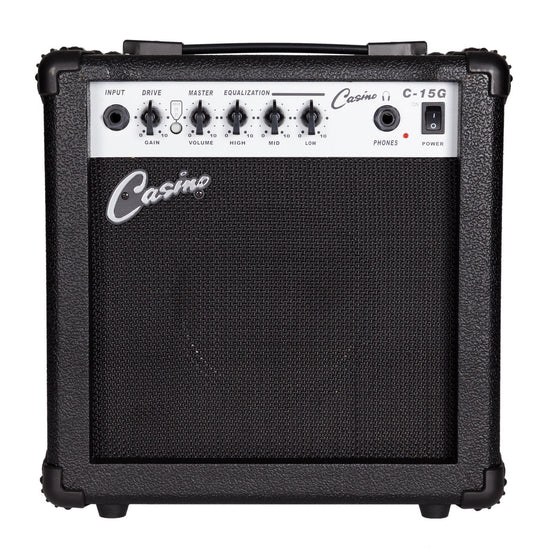 Casino TE-Style Electric Guitar Set and 15 Watt Amplifier Pack (Sunburst)